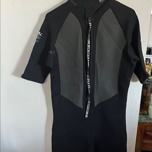 Adult Black and Gray One Piece Wetsuit